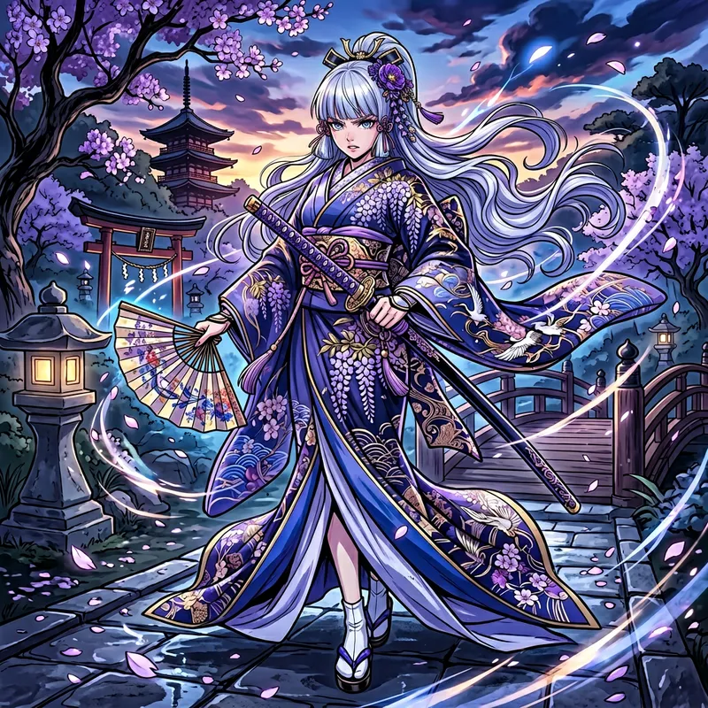 Ayaka from Genshin Impact in Korean Manhwa Style