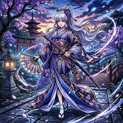 Ayaka - Enigmatic Purple-Themed Role-Playing Character