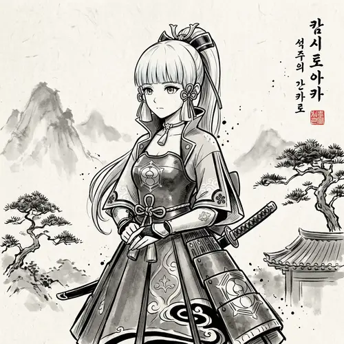 Ayaka - Traditional Korean Manhwa Style Character Drawing
