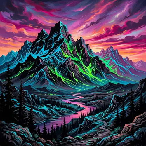 Abstract Mountains in Unconventional Colors