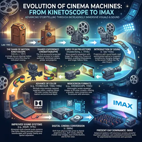 Evolution of Cinema Machines: From Kinetoscope to IMAX