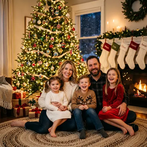 Cozy Family Christmas Photo Ideas