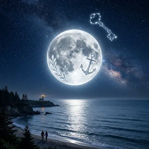 Hope and Optimism | Serene Moonlit Scene with Symbols of Hope