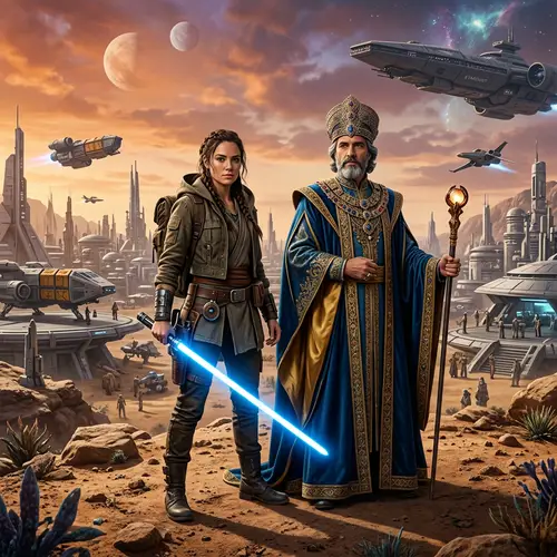 Daisy Ridley as Rey & Natalie Portman as Padme in Space