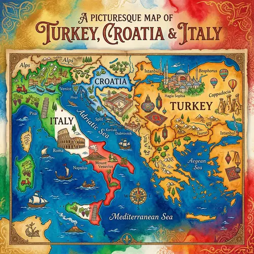 Discover Turkey, Croatia, Italy on Map | Cultural Highlights