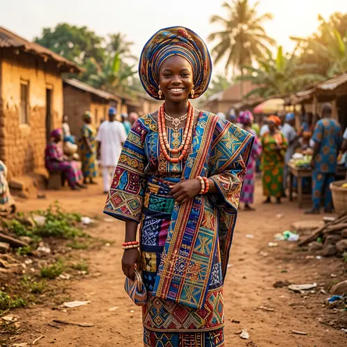 Yoruba Girl in Vibrant Cultural Attire