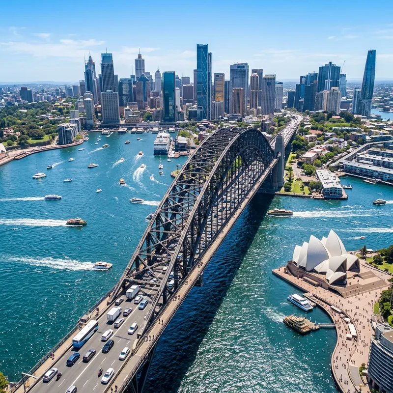 Sydney Harbour Bridge with Traffic Sydney Harbour Bridge with Traffic