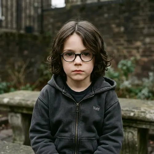 Cute White Boy with Dark Brown Eyes and Wavy Hair | Naty Jacket