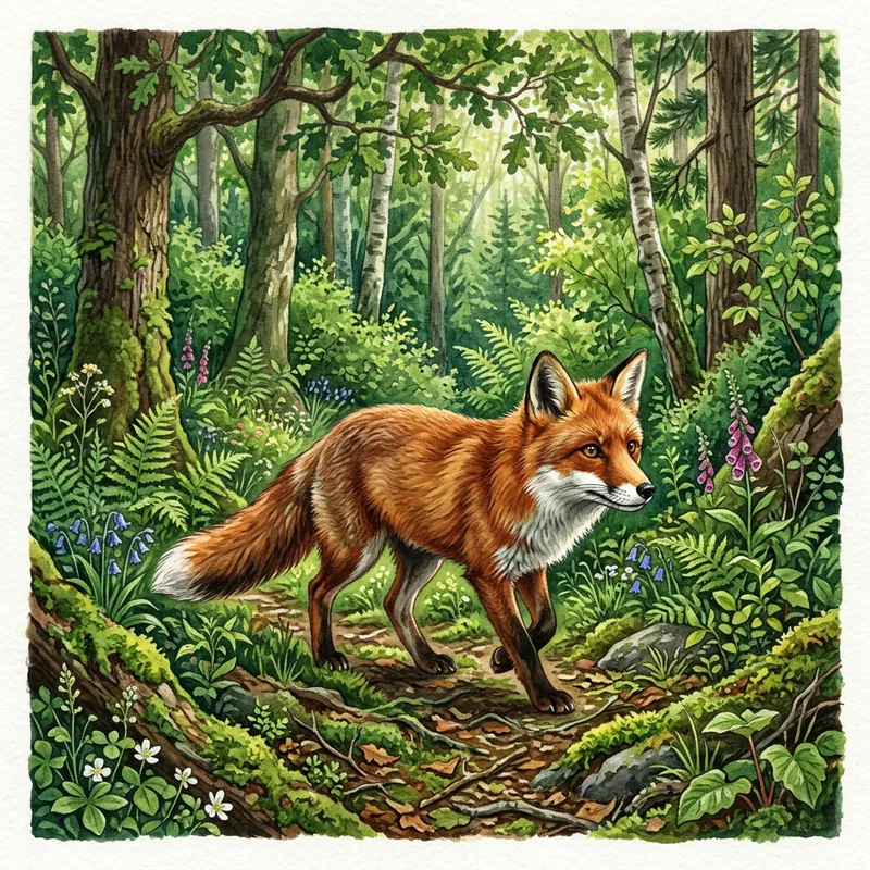 Cunning Fox: A Majestic Wildlife Illustration