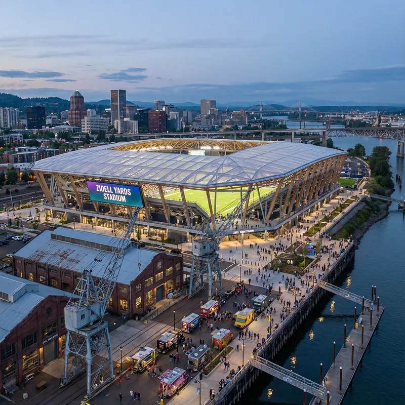 Modern Football Stadium at Zidell Yards