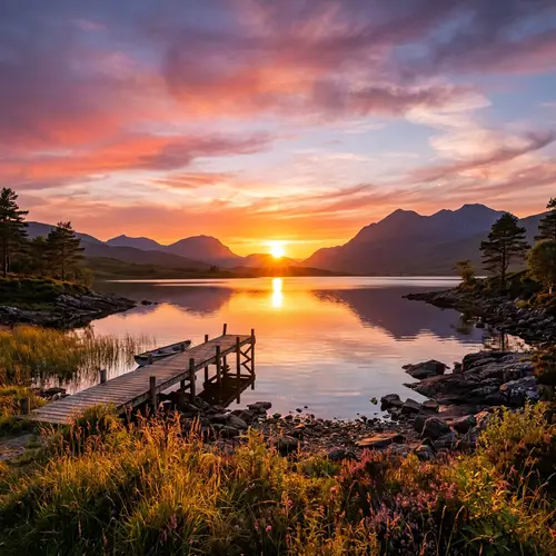 Serene Sunset Scene with Vibrant Colors