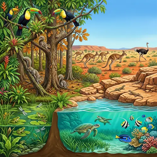 Diverse Wildlife Landscape | Animals in Varied Habitats