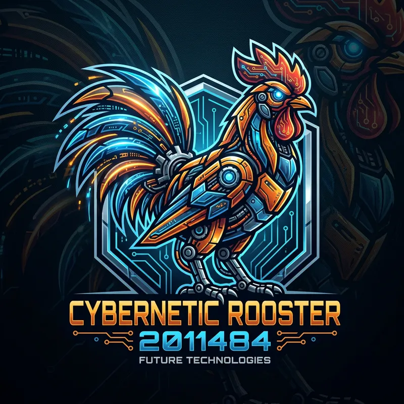 Cybernetic Rooster Logo Design