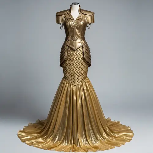 Golden Organza Mermaid Skirt Inspired by Lyn