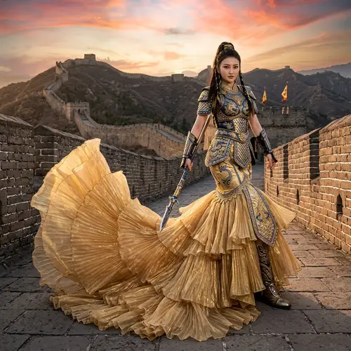 Golden Organza Mermaid Skirt Inspired by Lyn