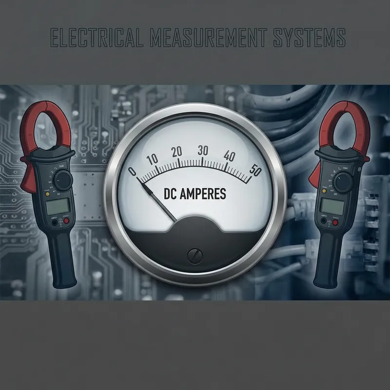 Industrial Ammeter Background with Clamp-On Ammeters