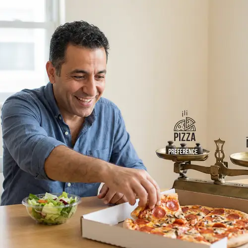 Preference Behavior Illustration: Pizza vs. Salad Comparison
