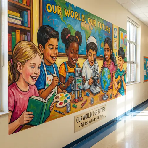 Diverse Children in School - Joyful Educational Scene