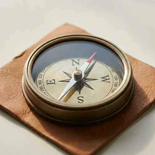 Simple Metal Compass with Spinning Arrow