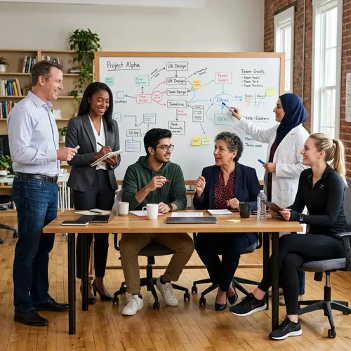 Diverse Work Group: Realistic Image of a Six-Member Team