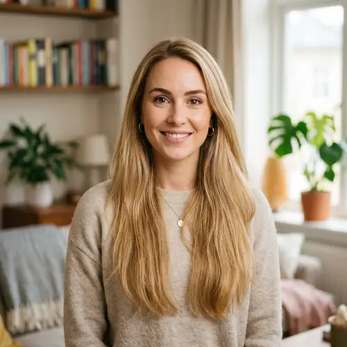 Beautiful Blonde Woman with Warm Eyes and Smile