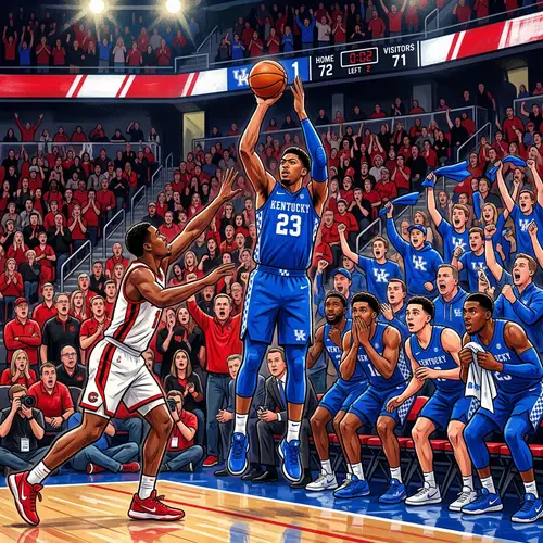 Kentucky Wildcats Triumphant Moment | Basketball Illustration