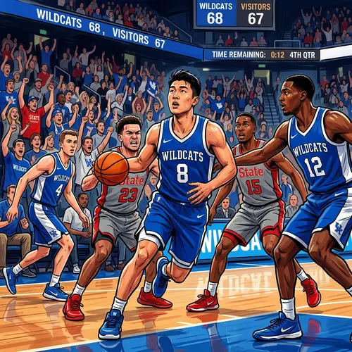 Dynamic Basketball Illustration: Reed Sheppard's Impact on Kentucky Wildcats