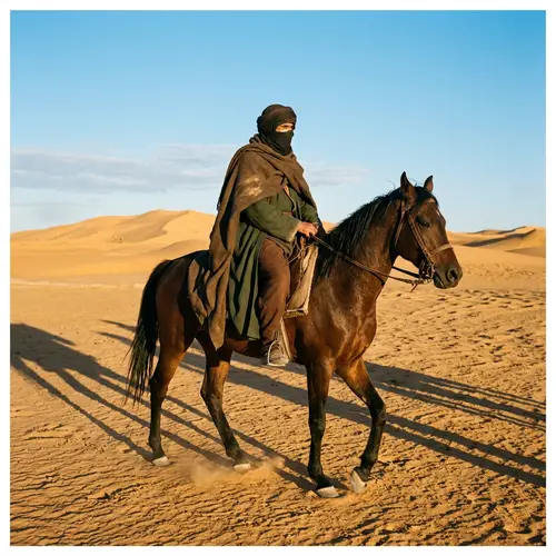 Masked Companion Riding in Pre-Islamic Desert