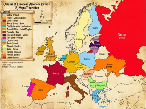 Colorful Alcohol Map: Discover Horilka and Vodka