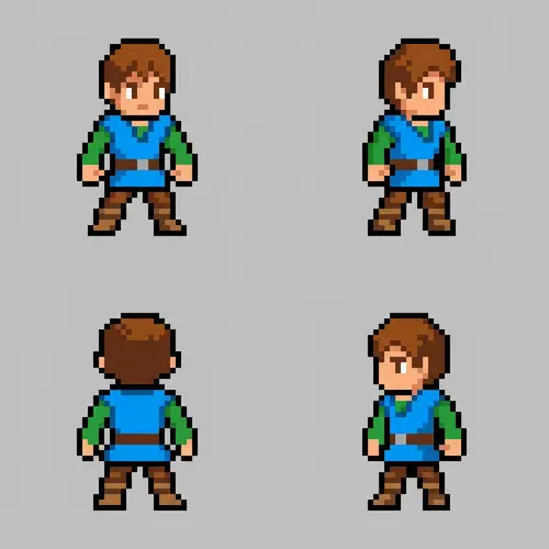 Pixel Art Character for 2D Game Animation | Full PNG Image