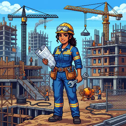 Middle-Eastern Female Engineer Pixel Art Character Design