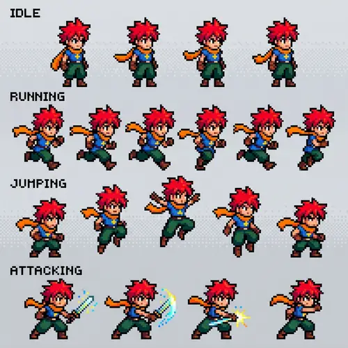 Pixel Art Character Design for 2D Game Animation