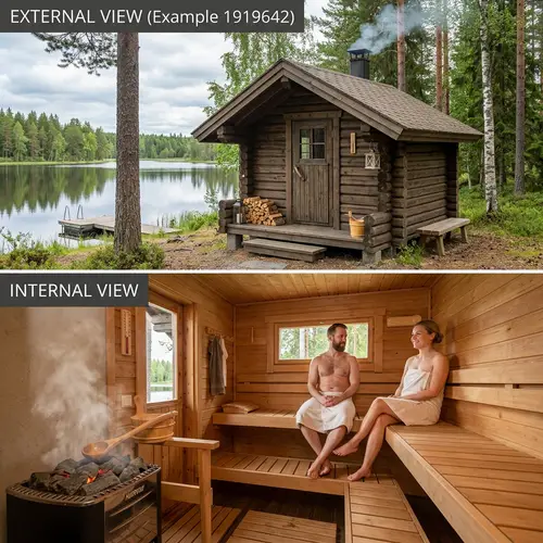 Cozy External Finnish Sauna for Two