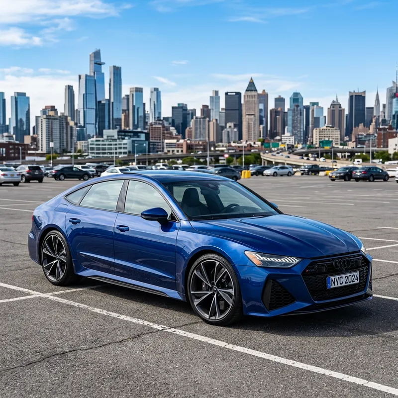 Stunning Modern Car in Vibrant Cityscape
