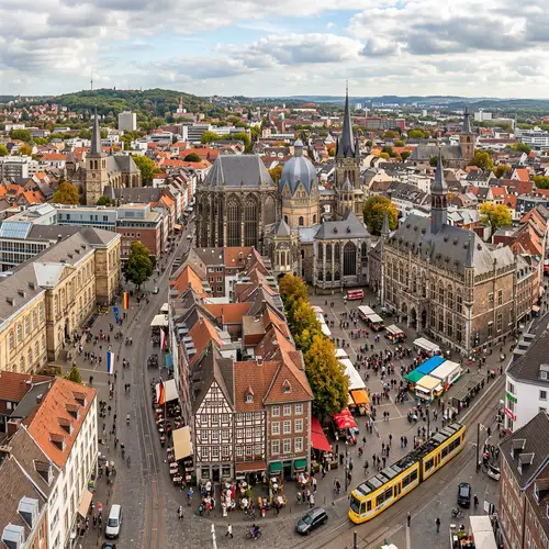 Aachen, Germany Cityscape: Historical Gothic Architecture