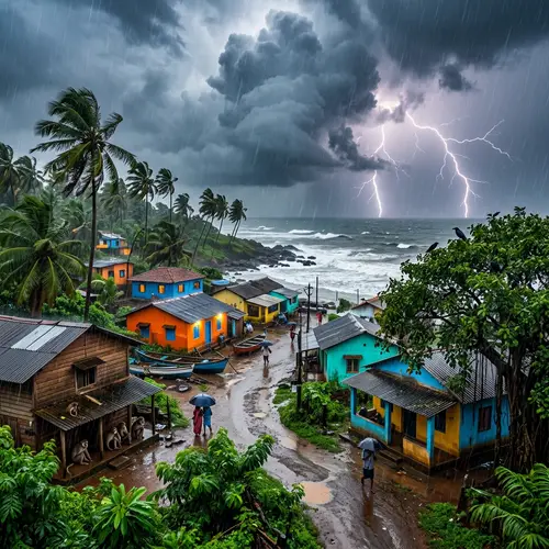 Tropical Monsoon Season: Energy, Storm Clouds, Lightning, Rain