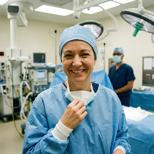 Realistic Smiling Surgeon Image