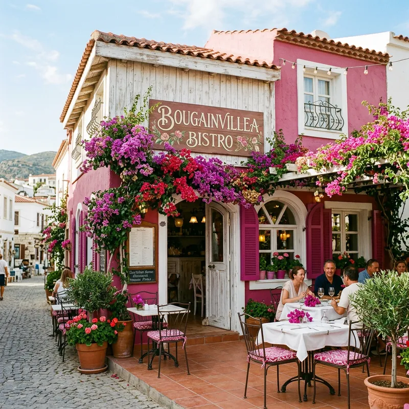 Simple Bougainvillea Restaurant Design