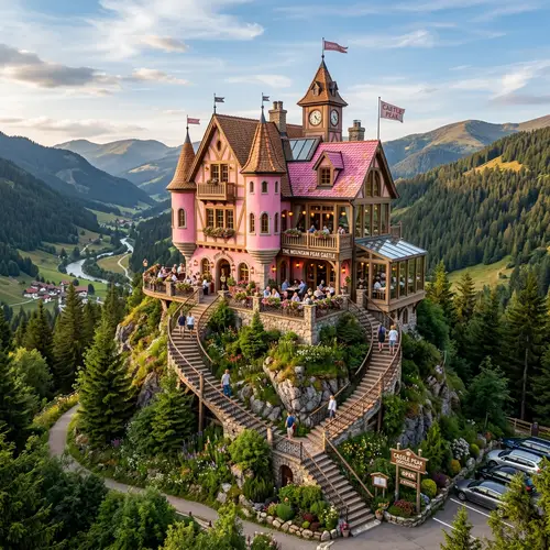 Charming Two-Story Mountain Restaurant