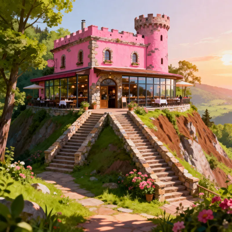 Charming Two-Story Mountain Restaurant