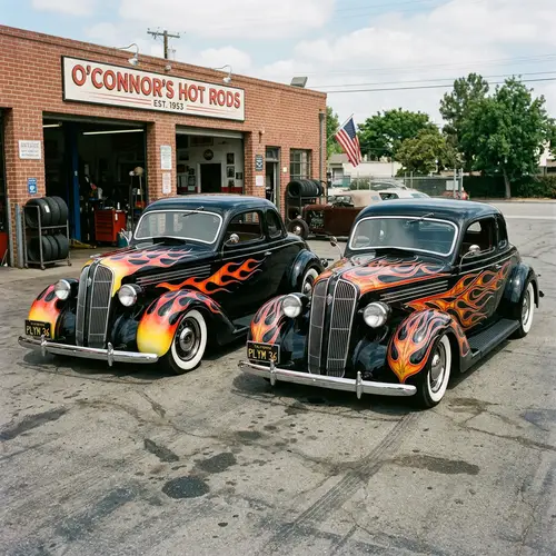 1936 Plymouth Coupe: Classic Black with Unique Flames