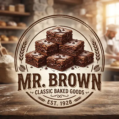 Mr. Brown - Delectable Brownies Logo for Irresistible Treats