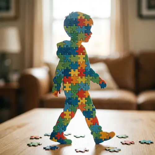 Child Silhouette Puzzle Art - Creative Designs