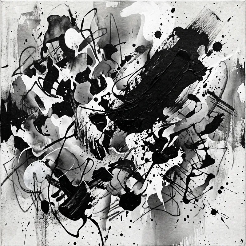 Abstract Black and White Art - Dynamic Shapes and Forms