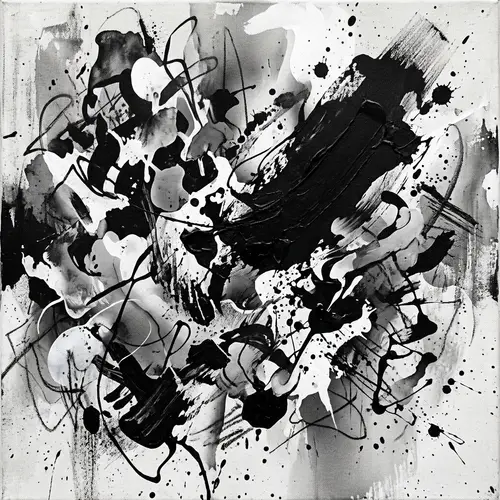 Abstract Black and White Art | Unstructured Shapes, Forms, and Textures