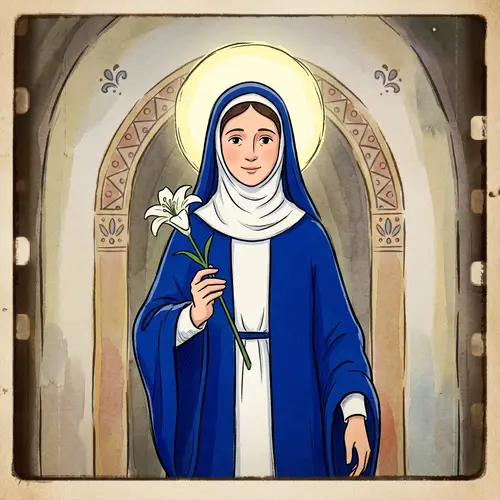 Stunning 3D Render of Virgin Mary in Animated Film Style