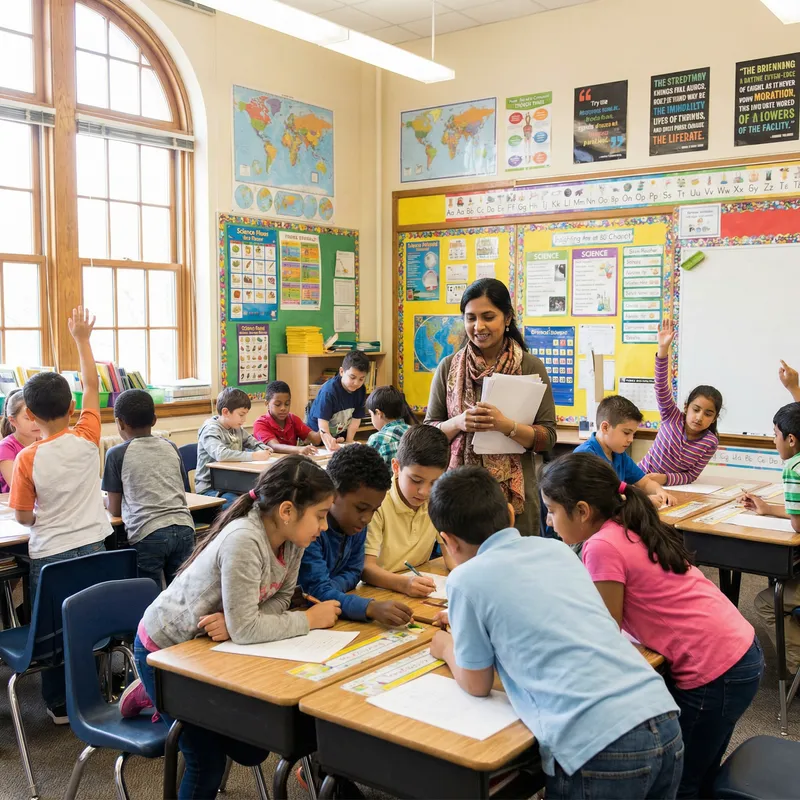 Engaging School Classroom: Diverse Students and Enlightened Teacher