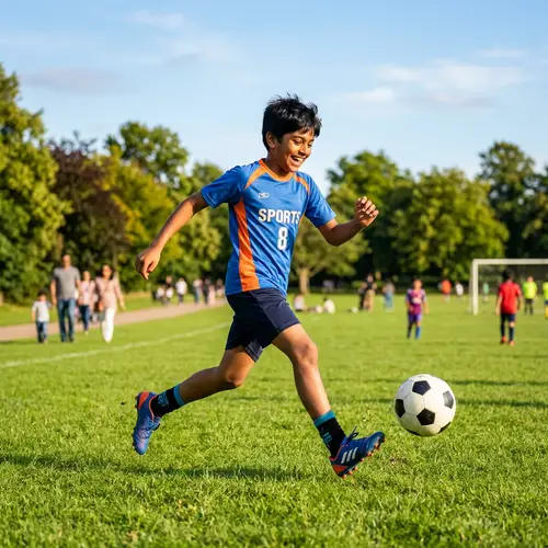 South Asian Pre-Teen Boy Playing Soccer | Park Fun