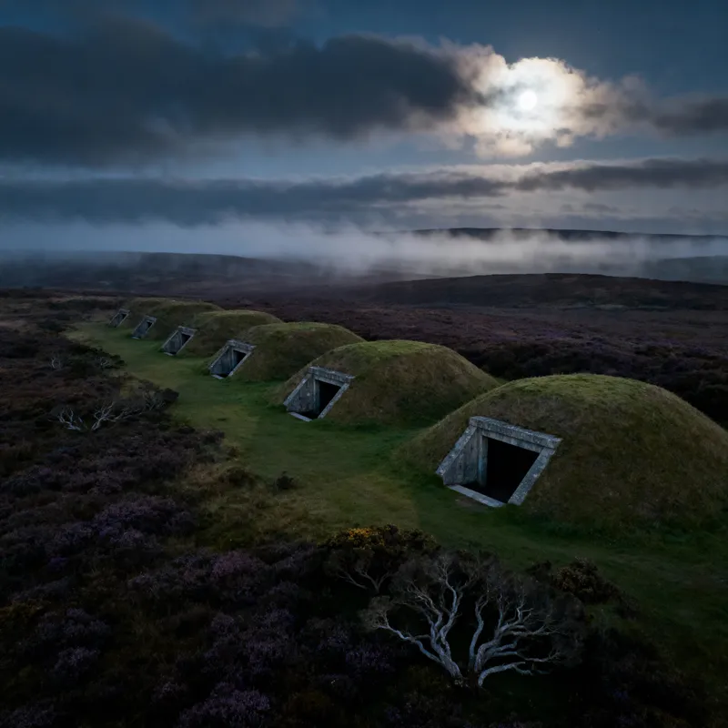 Mysterious Aerial View of Military Bunkers Mysterious Aerial View of Military Bunkers