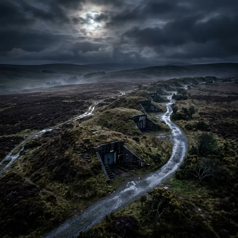 Mysterious Aerial View of Military Bunkers